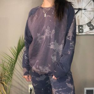 Custom Bleached Two Piece Set- crewneck&pants